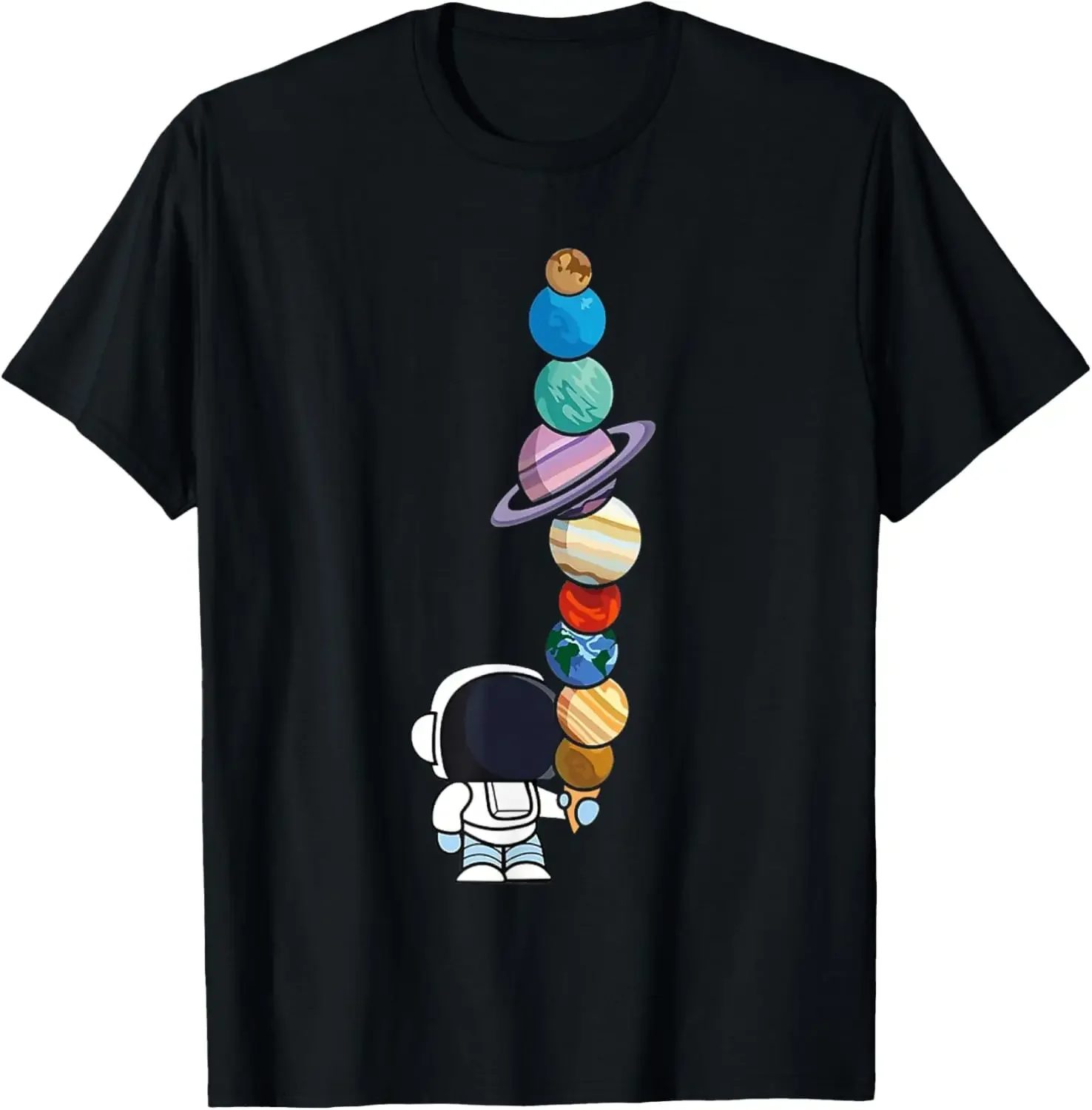 Astronaut Holding Planet Ice Cream Stack Graphic T-Shirt Unisex Short Sleeve Summer Casual Crewneck T-shirt
Astronaut Holding Planet Ice Cream Stack Graphic T-Shirt Unisex Short Sleeve Summer Casual Crewneck T-shirt