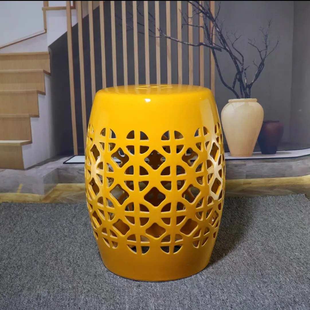 Chinoiserie Hollow Lattice Porcelain Drum Stool, Indoor Outdoor Multifunctional Accent Side Table Patio Plant Stand
Chinoiserie Hollow Lattice Porcelain Drum Stool, Indoor Outdoor Multifunctional Accent Side Table Patio Plant Stand