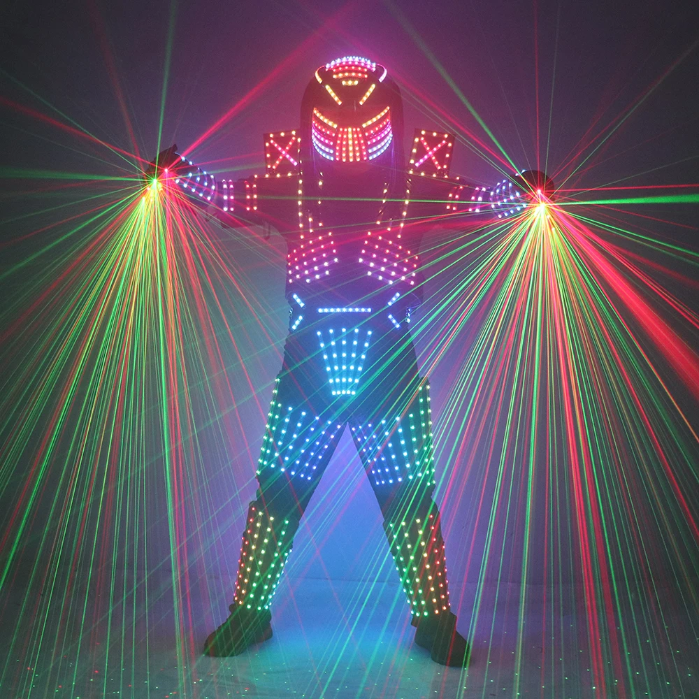 Full Color LED Robot Suit Stage Dance Costume LED Lights Luminous Jacket Clothes Performance Wear Helmet With Laser Gloves
Full Color LED Robot Suit Stage Dance Costume LED Lights Luminous Jacket Clothes Performance Wear Helmet With Laser Gloves