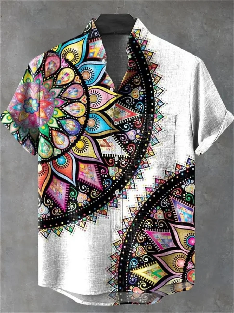 Retro African tribal totem pattern printed men's new linen comfortable fabric short sleeved shirt for casual street wear
Retro African tribal totem pattern printed men's new linen comfortable fabric short sleeved shirt for casual street wear