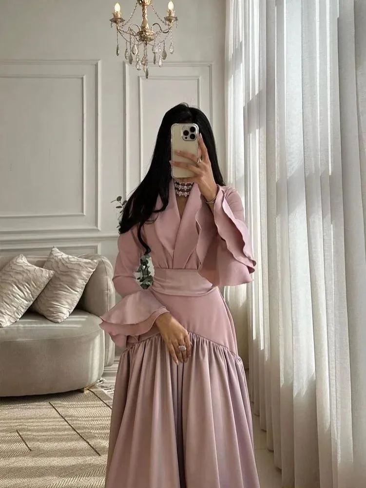 Scoggins Dress Elegant Vintage Sweet Pink Ruffle V-Neck A-Line Customize Formal Occasion Prom Dress Evening Party Gowns
Scoggins Dress Elegant Vintage Sweet Pink Ruffle V-Neck A-Line Customize Formal Occasion Prom Dress Evening Party Gowns