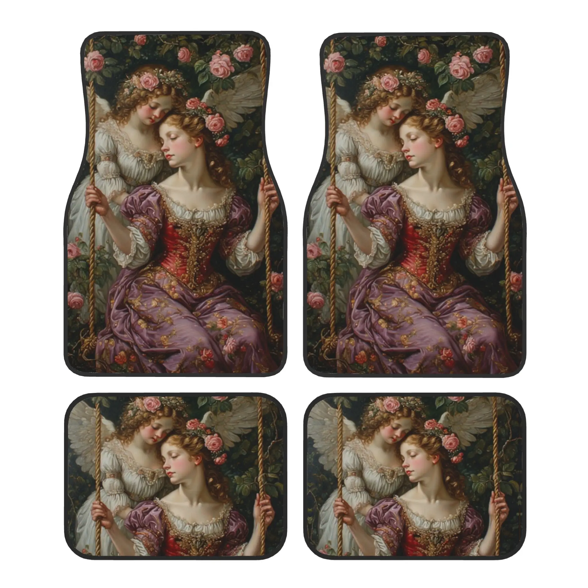 Crystal Velvet Car Floor Mats 4 Pcs Non-Slip Carpets Rugs Victorian Angel And Flowers Universal Car Front Rear Carpets Foot Mats
Crystal Velvet Car Floor Mats 4 Pcs Non-Slip Carpets Rugs Victorian Angel And Flowers Universal Car Front Rear Carpets Foot Mats