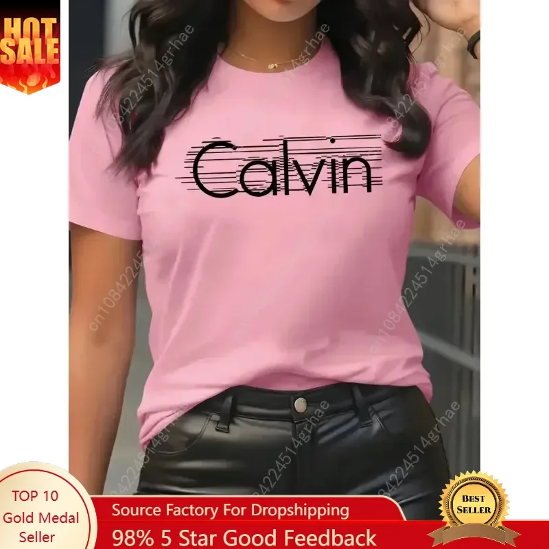 Calvin Women's T-Shirt Leisure Fashion Short Sleeve Cotton Tees High Quality Comfortable Brand T-shirt Summer Streetwear Y2k Top
Calvin Women's T-Shirt Leisure Fashion Short Sleeve Cotton Tees High Quality Comfortable Brand T-shirt Summer Streetwear Y2k Top