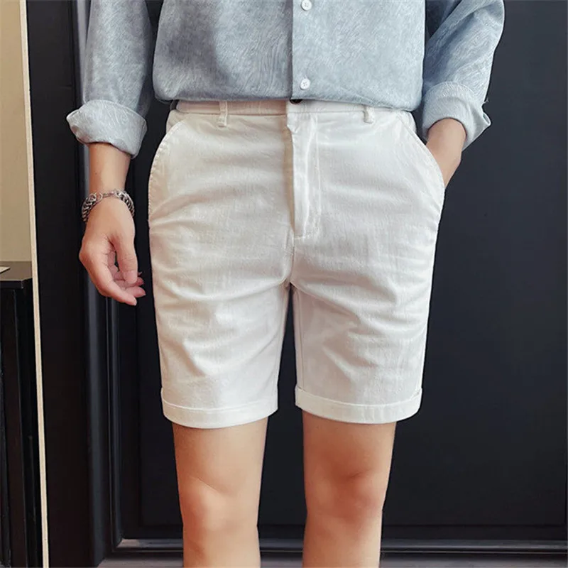 High Quality Men's Half Elastic Waist Shorts Summer Smart Casual Cotton Solid Color Knee Length Pants Men Breathable Slim Shorts
High Quality Men's Half Elastic Waist Shorts Summer Smart Casual Cotton Solid Color Knee Length Pants Men Breathable Slim Shorts