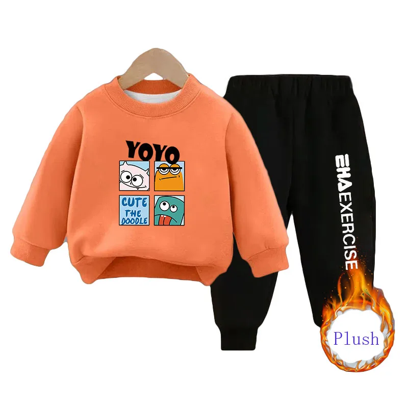 2023 New Kids Autumn Winter Suit Cartoon Round neck T-shirt Boys Girls Plush thicken Warm Sports suit 1-7years old
2023 New Kids Autumn Winter Suit Cartoon Round neck T-shirt Boys Girls Plush thicken Warm Sports suit 1-7years old
