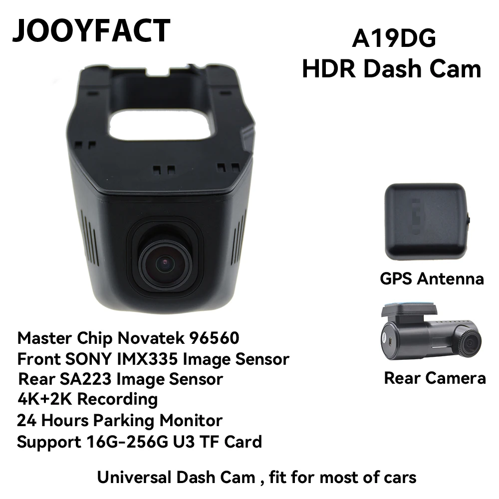 JOOYFACT A19D Dash Cam Car DVR with Dual Lenses 4K+2K HDR Night Vision Recorder IMX335 Rear Camera GPS for Vehicle Safety
JOOYFACT A19D Dash Cam Car DVR with Dual Lenses 4K+2K HDR Night Vision Recorder IMX335 Rear Camera GPS for Vehicle Safety