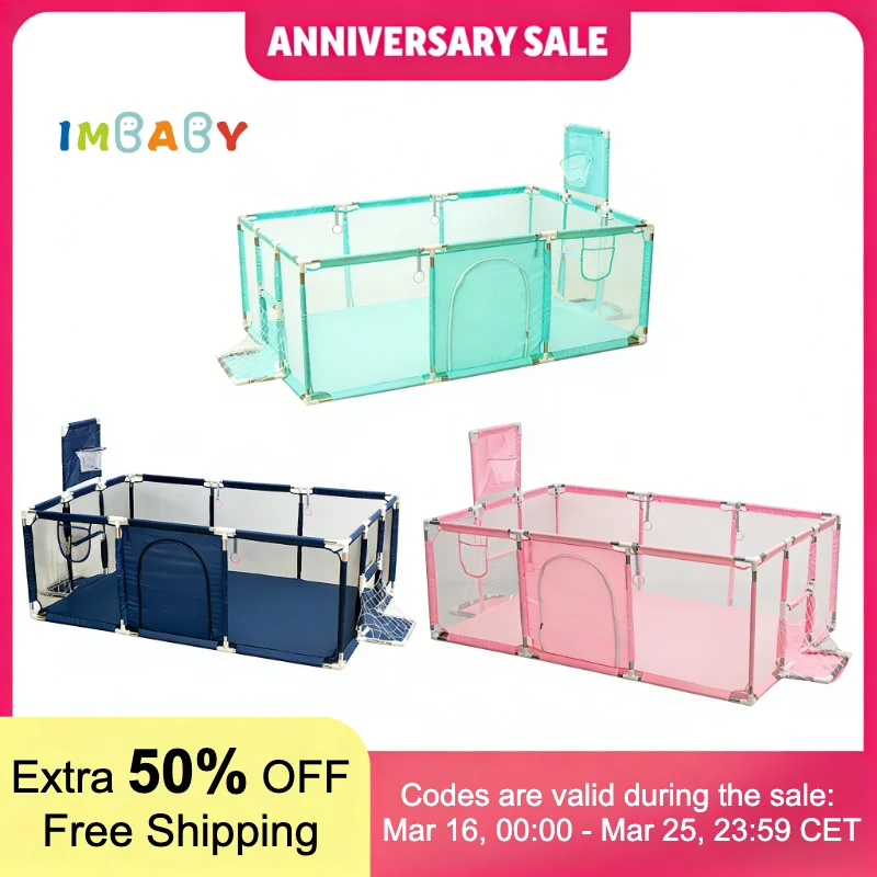 IMBABY Large Playpen for 0-6 Years - Indoor/Outdoor Safety Play Yard with Soft Padding and Ball Pit, Toddler Activity Center
IMBABY Large Playpen for 0-6 Years - Indoor/Outdoor Safety Play Yard with Soft Padding and Ball Pit, Toddler Activity Center