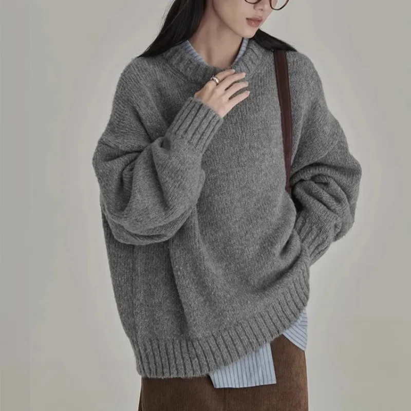PB&ZAAutumn and winter, lazy style, retro round neck, loose mohair, solid color, wear bottom, thickened sweater, women's tide
PB&ZAAutumn and winter, lazy style, retro round neck, loose mohair, solid color, wear bottom, thickened sweater, women's tide