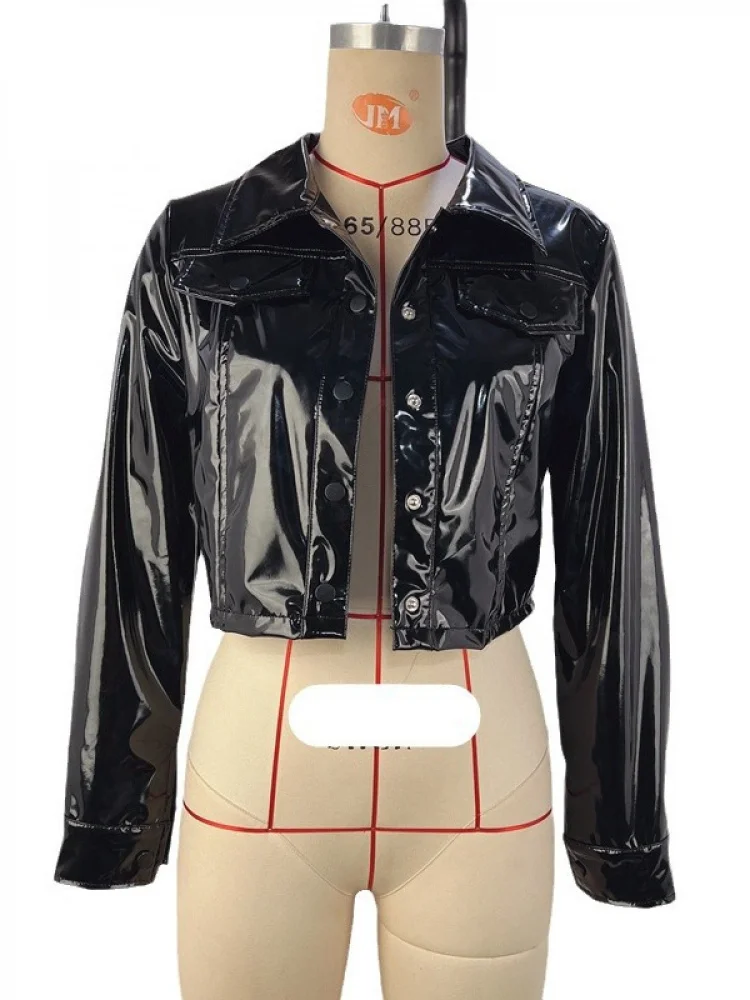 Women's Long Sve Collared PU Leather Jaet Single Button Small Outerwear Sweet Sle Faux Leather Regular Sve Length
Women's Long Sve Collared PU Leather Jaet Single Button Small Outerwear Sweet Sle Faux Leather Regular Sve Length