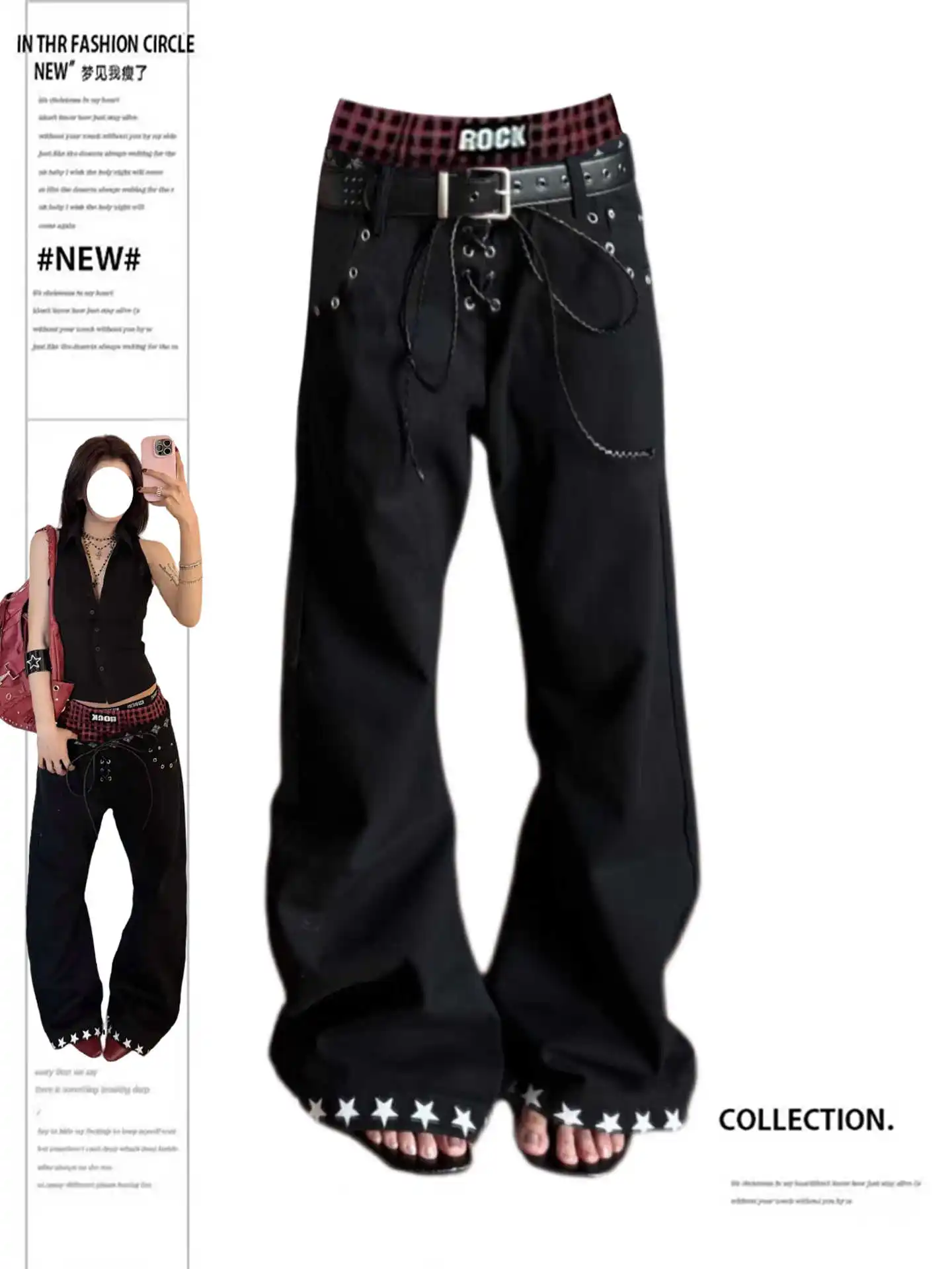 Women Black Gothic Baggy Y2k Emo Jeans Japanese 2000s Style Oversize Patchwork Jean Pants Vintage Harajuku Denim Trousers Autumn
Women Black Gothic Baggy Y2k Emo Jeans Japanese 2000s Style Oversize Patchwork Jean Pants Vintage Harajuku Denim Trousers Autumn