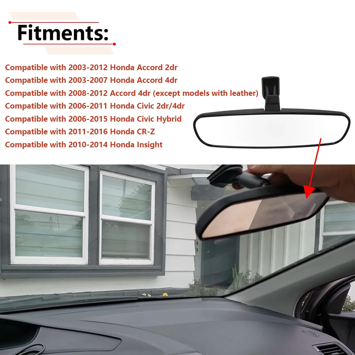 Car Interior Wide-angle Rear View Mirror For Honda Accord 4dr 2003-2007 Civic Hybrid 2006-2011 CR-Z 2011-2016 76400-SDA-A01
Car Interior Wide-angle Rear View Mirror For Honda Accord 4dr 2003-2007 Civic Hybrid 2006-2011 CR-Z 2011-2016 76400-SDA-A01