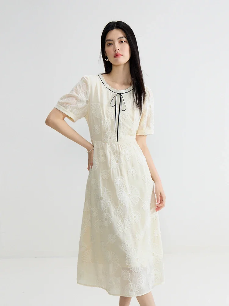 DUSHU Women Summer Long Dress NecklinE Lace-up Design Female Short Sleeve Dress White Sweet Women A-LINE Dress 24DS82742
DUSHU Women Summer Long Dress NecklinE Lace-up Design Female Short Sleeve Dress White Sweet Women A-LINE Dress 24DS82742