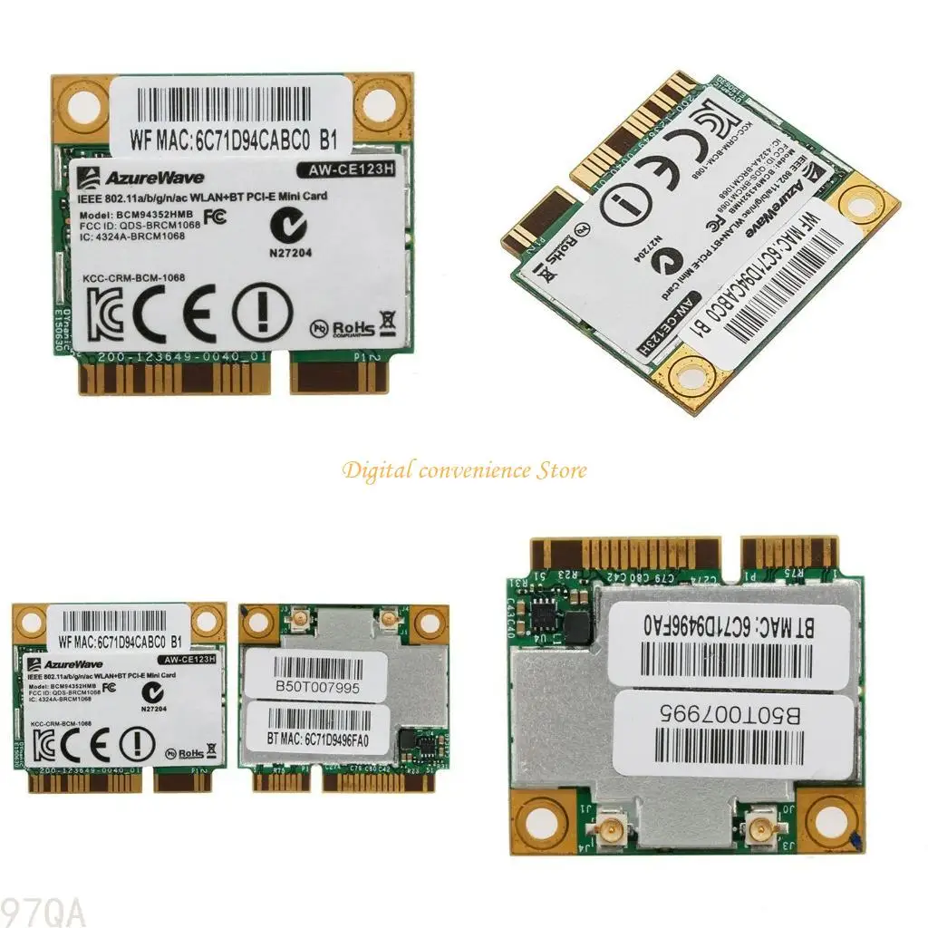 97QA Dual Band 2.4G 867Mbps 802.11ac WiFi Bluetooth-compatible Wireless PCI-E Card For BCM94352HMB AW-CE123H
97QA Dual Band 2.4G 867Mbps 802.11ac WiFi Bluetooth-compatible Wireless PCI-E Card For BCM94352HMB AW-CE123H