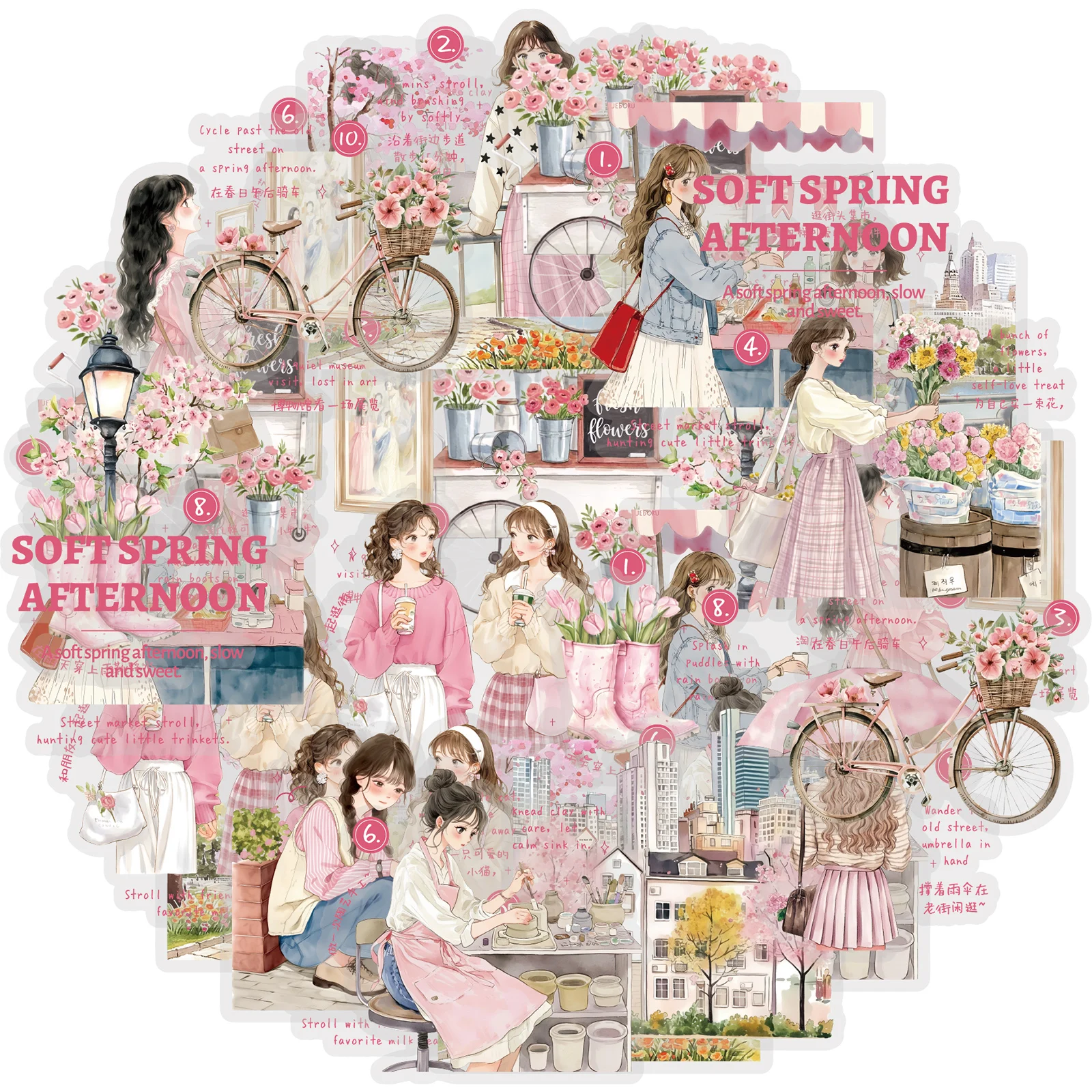 Etori Life 15Pcs Korean-Style Spring Cherry Blossom Stickers, City Scenery Journal Collage Materials, Suitcase and Skateboard Decoration, Artistic Aesthetics Suitable for DIY Diaries, Laptops, Photo Albums, Guitars, Skateboards, Water Bottles, Room Decora
Etori Life 15Pcs Korean-Style Spring Cherry Blossom Stickers, City Scenery Journal Collage Materials, Suitcase and Skateboard Decoration, Artistic Aesthetics Suitable for DIY Diaries, Laptops, Photo Albums, Guitars, Skateboards, Water Bottles, Room Decora