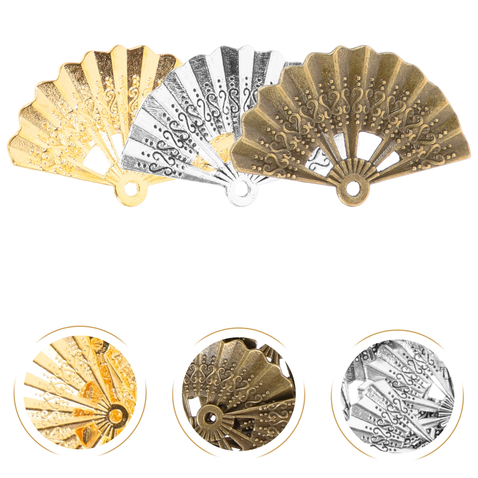 60 Pcs Fan Pendant Accessories Jewelry Metal Charms Key for Bracelets Making Jewellery Necklaces Golden
60 Pcs Fan Pendant Accessories Jewelry Metal Charms Key for Bracelets Making Jewellery Necklaces Golden