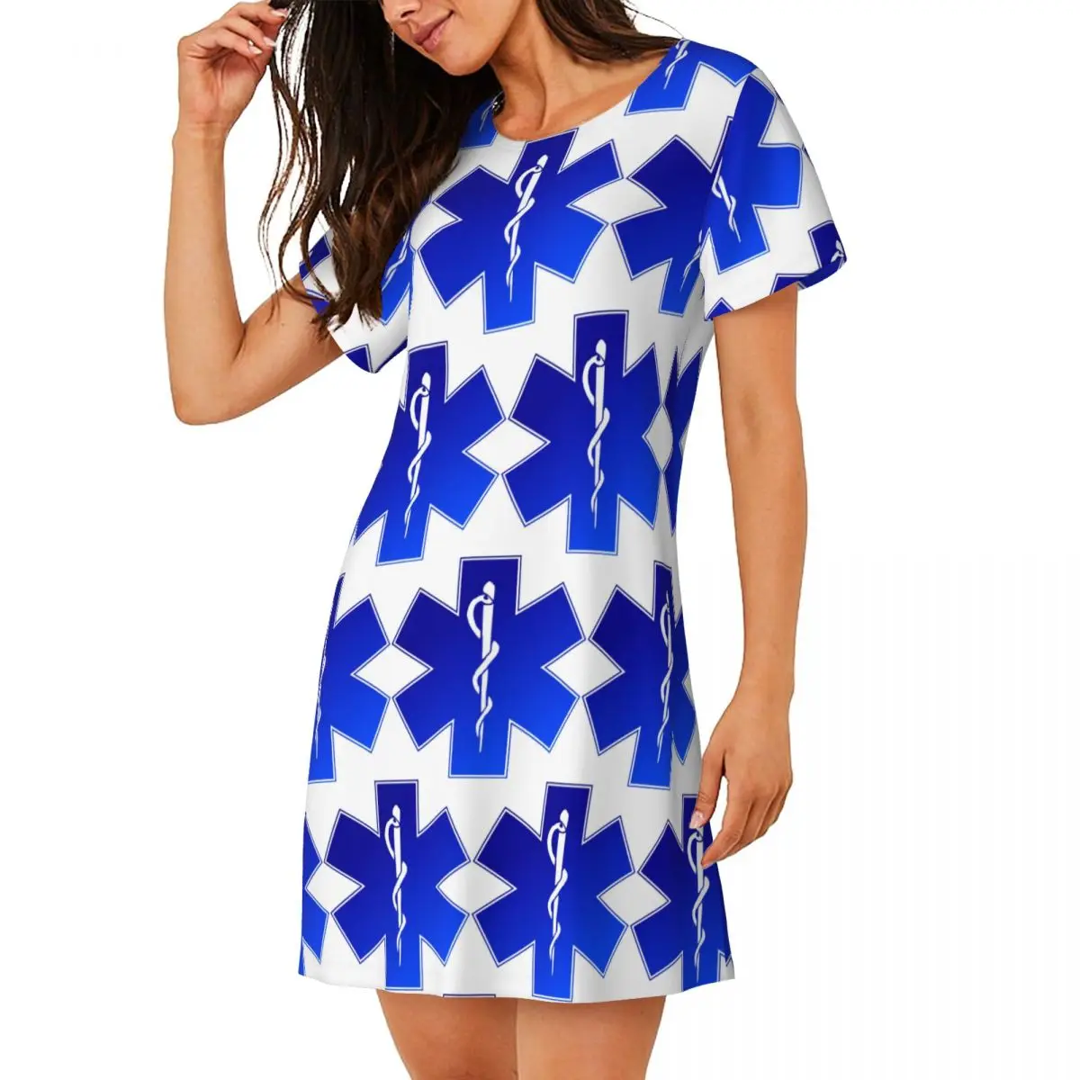 EMS EMT Paramedic Star Of Life Short Sleeves Nightdress For Sleeping Sleepshirts Women Short Sleeve Nightgowns Soft Pajama Dress
EMS EMT Paramedic Star Of Life Short Sleeves Nightdress For Sleeping Sleepshirts Women Short Sleeve Nightgowns Soft Pajama Dress
