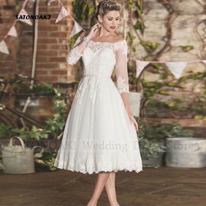 Elegant Simple Short Off the Shoulder Wedding Dress for Women Backless A-Line Tea Length Bride Gown Vestido De Novia Custom Made
Elegant Simple Short Off the Shoulder Wedding Dress for Women Backless A-Line Tea Length Bride Gown Vestido De Novia Custom Made