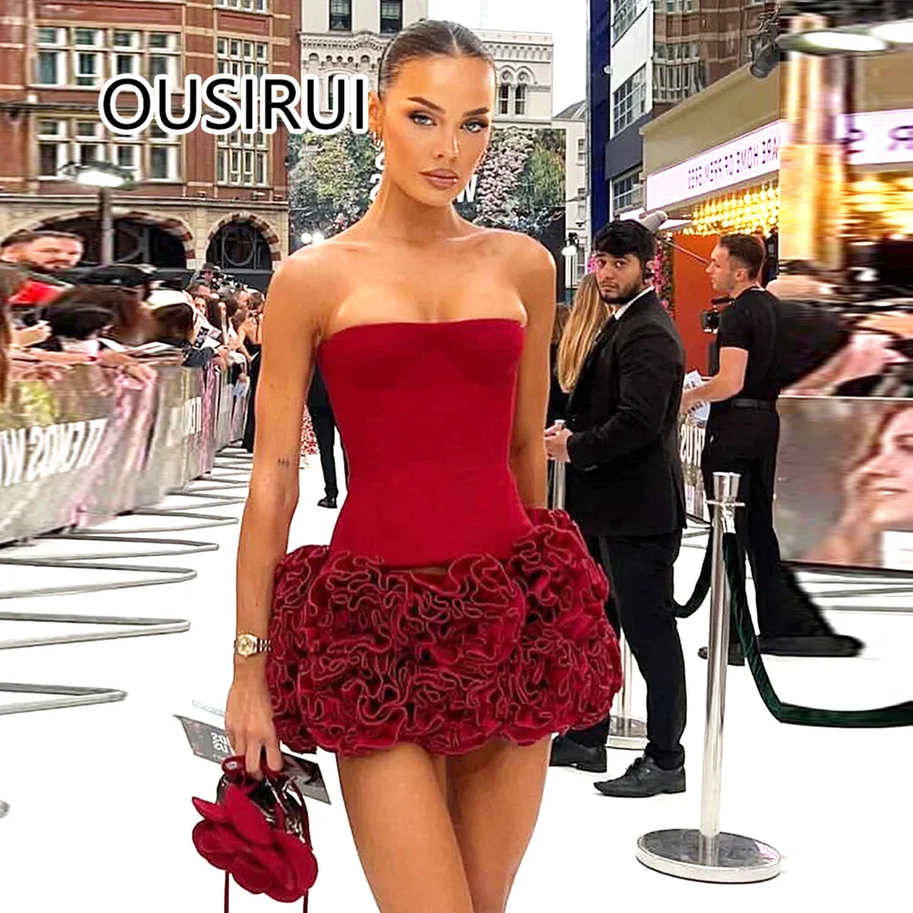 Elegant Strapless Corset Floral Ruffle Cocktail Dress Short Mini Backless and Lace up Prom Gown for Girls Custom Made vestidos
Elegant Strapless Corset Floral Ruffle Cocktail Dress Short Mini Backless and Lace up Prom Gown for Girls Custom Made vestidos