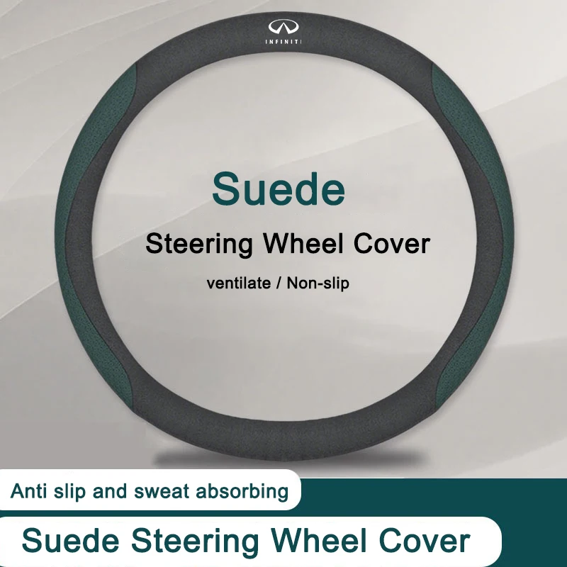 Suede Leather Car Steering Wheel Cover Wear-Resistant Accessories For Infiniti Q50 G37 QX70 FX35 Q60 Q30 QX60 JX35 QX80 ESQ M37
Suede Leather Car Steering Wheel Cover Wear-Resistant Accessories For Infiniti Q50 G37 QX70 FX35 Q60 Q30 QX60 JX35 QX80 ESQ M37