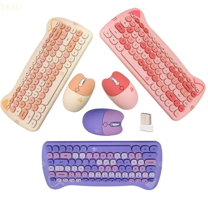 Y8AD for Cat Paw Retro Wireless Keyboard and Mouse Combo for Cat Ears Round Keyc
Y8AD for Cat Paw Retro Wireless Keyboard and Mouse Combo for Cat Ears Round Keyc