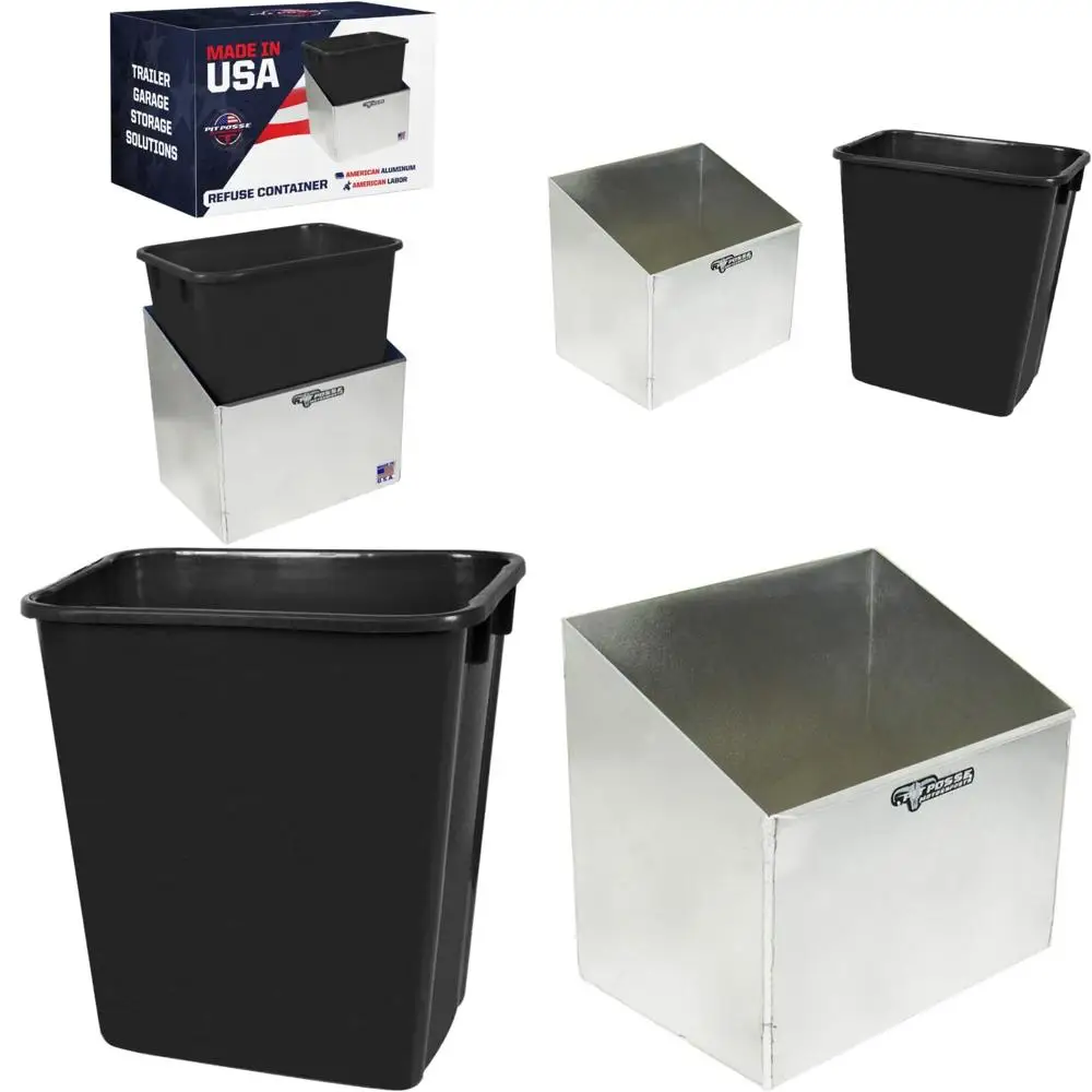 Garage Trash Can Holder Organizer - Enclosed Storage Solution for Race Trailer and Shop - Made in USA - Large Capacity Container
Garage Trash Can Holder Organizer - Enclosed Storage Solution for Race Trailer and Shop - Made in USA - Large Capacity Container