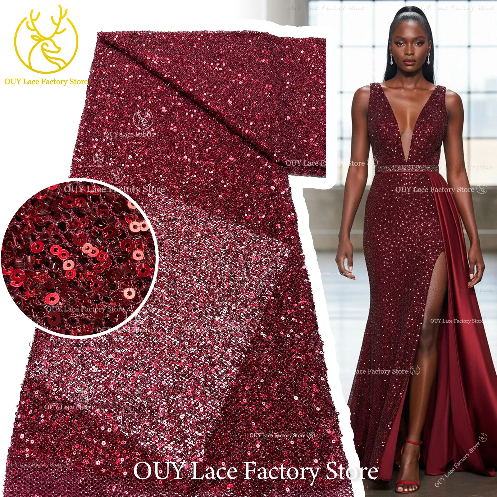 Nigerian Sequins Mesh Lace Fabric 2026 High Quality French Beaded Lace African Lace Fabric For Sewing Women Prom Party Dress
Nigerian Sequins Mesh Lace Fabric 2026 High Quality French Beaded Lace African Lace Fabric For Sewing Women Prom Party Dress