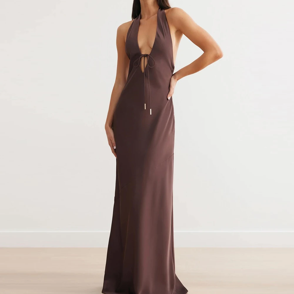 Halter Exquisite Backless Lace up Sweep Train Sleeveless Solid Color dresses for formal occasions Party Dress Pleats Jersey 2024
Halter Exquisite Backless Lace up Sweep Train Sleeveless Solid Color dresses for formal occasions Party Dress Pleats Jersey 2024