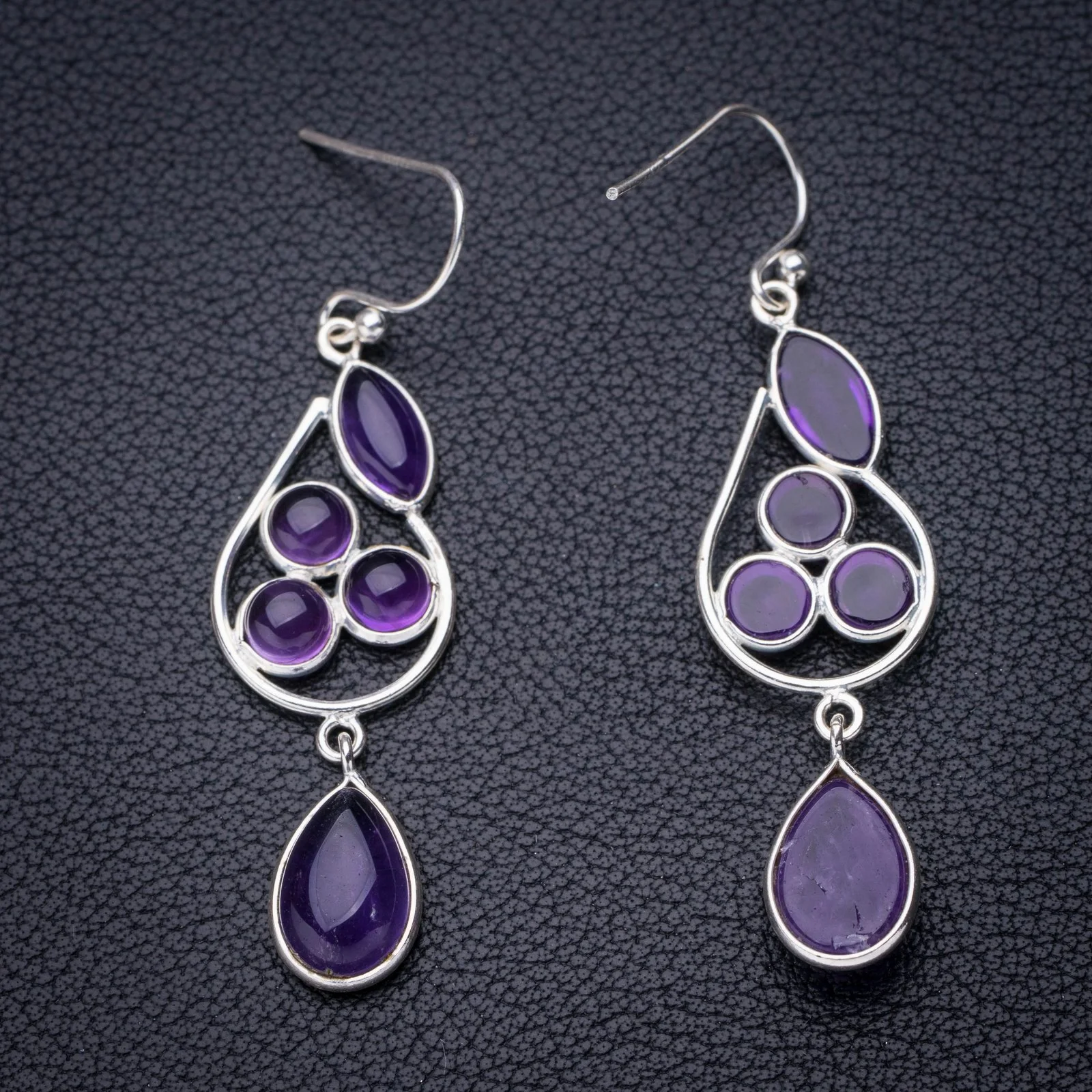 StarGems Natural Amethyst Handmade 925 Sterling Silver Earrings 2.25" E6936
StarGems Natural Amethyst Handmade 925 Sterling Silver Earrings 2.25" E6936