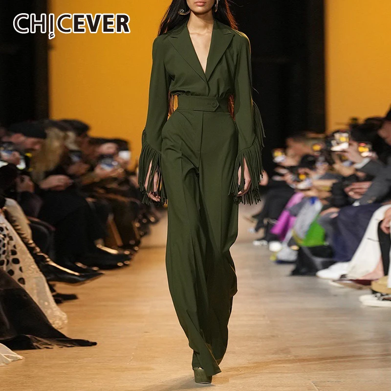 CHICEVER Fashion Two Piece Set For Women Lapel Long Sleeve Pleated Tops High Waist Spliced Botton Loose Pants Casual Set Female
CHICEVER Fashion Two Piece Set For Women Lapel Long Sleeve Pleated Tops High Waist Spliced Botton Loose Pants Casual Set Female