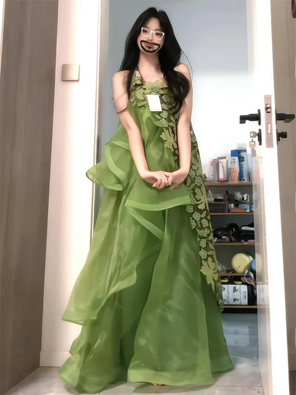 Green Forest System Bride Morning Robe Women's Engagement Dress Fairy Tale Princess Style Uneven Hem High Waist Mesh Skirt
Green Forest System Bride Morning Robe Women's Engagement Dress Fairy Tale Princess Style Uneven Hem High Waist Mesh Skirt
