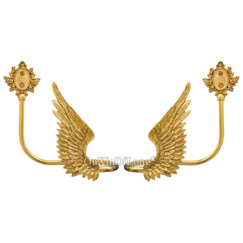 Top Luxury 1Pair Pure Brass French Angel Wings Curtain Holdback Wall Tie Back Hooks Hanger Window Decorations
Top Luxury 1Pair Pure Brass French Angel Wings Curtain Holdback Wall Tie Back Hooks Hanger Window Decorations