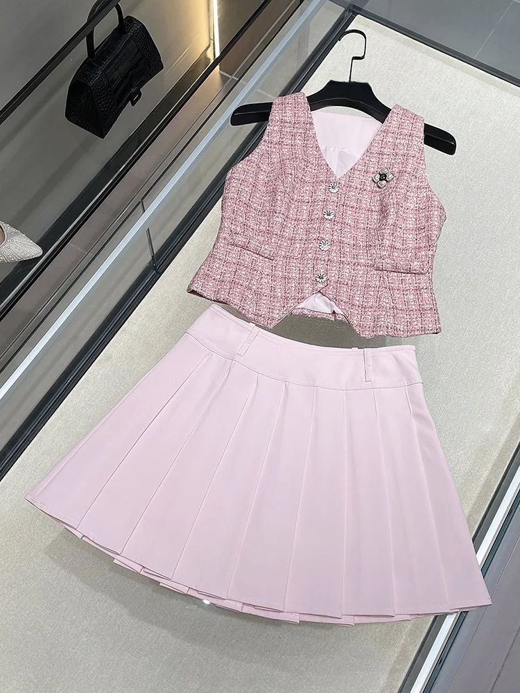 South Oil High-End Women's Summer Small Fragrance Style Grid Vest Top Half Skirt Set Wool V-neck Button Fashionable Two-piece...
South Oil High-End Women's Summer Small Fragrance Style Grid Vest Top Half Skirt Set Wool V-neck Button Fashionable Two-piece...
