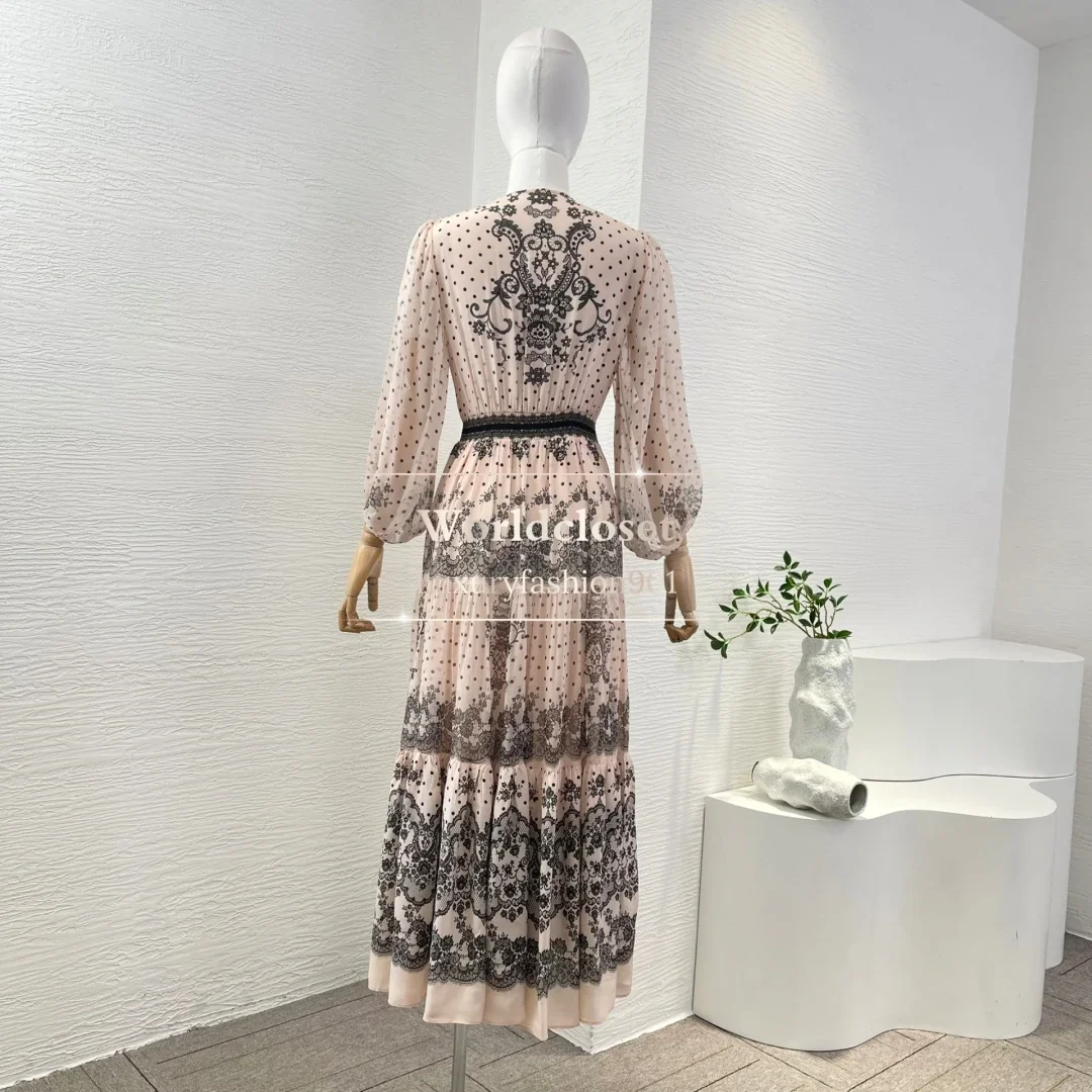 2025 New Woman Clothes Beautiful Photo Color Floral Print Long Sleeve Pleat V Neck High Quality Midi Dress 
2025 New Woman Clothes Beautiful Photo Color Floral Print Long Sleeve Pleat V Neck High Quality Midi Dress