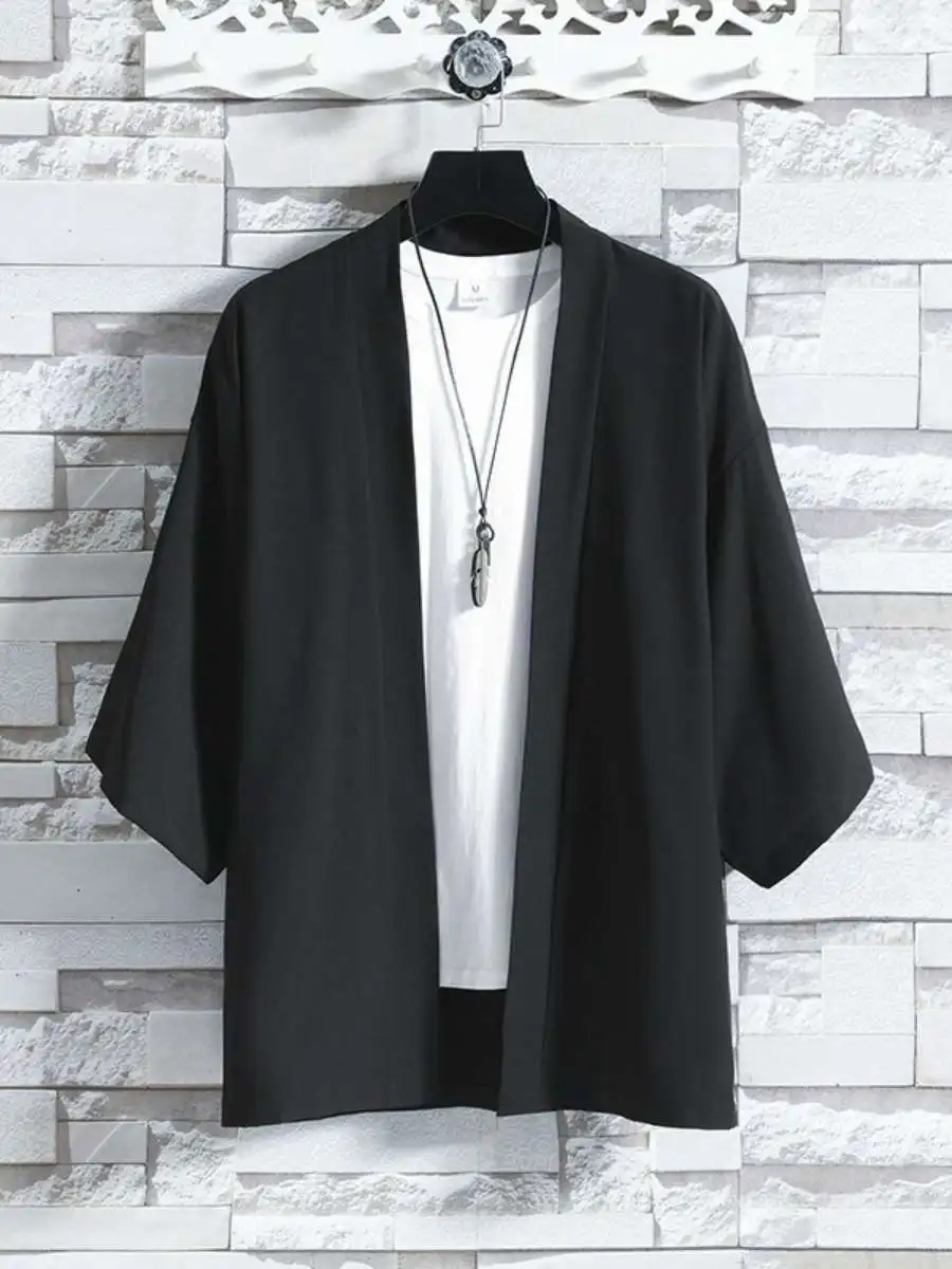 New Summer Thin Ice Silk Men's Casual ort Sve Seven-Fourteen Sve Open Cardigan Sun Protection Clothing Taoist Robe Hanfu
New Summer Thin Ice Silk Men's Casual ort Sve Seven-Fourteen Sve Open Cardigan Sun Protection Clothing Taoist Robe Hanfu
