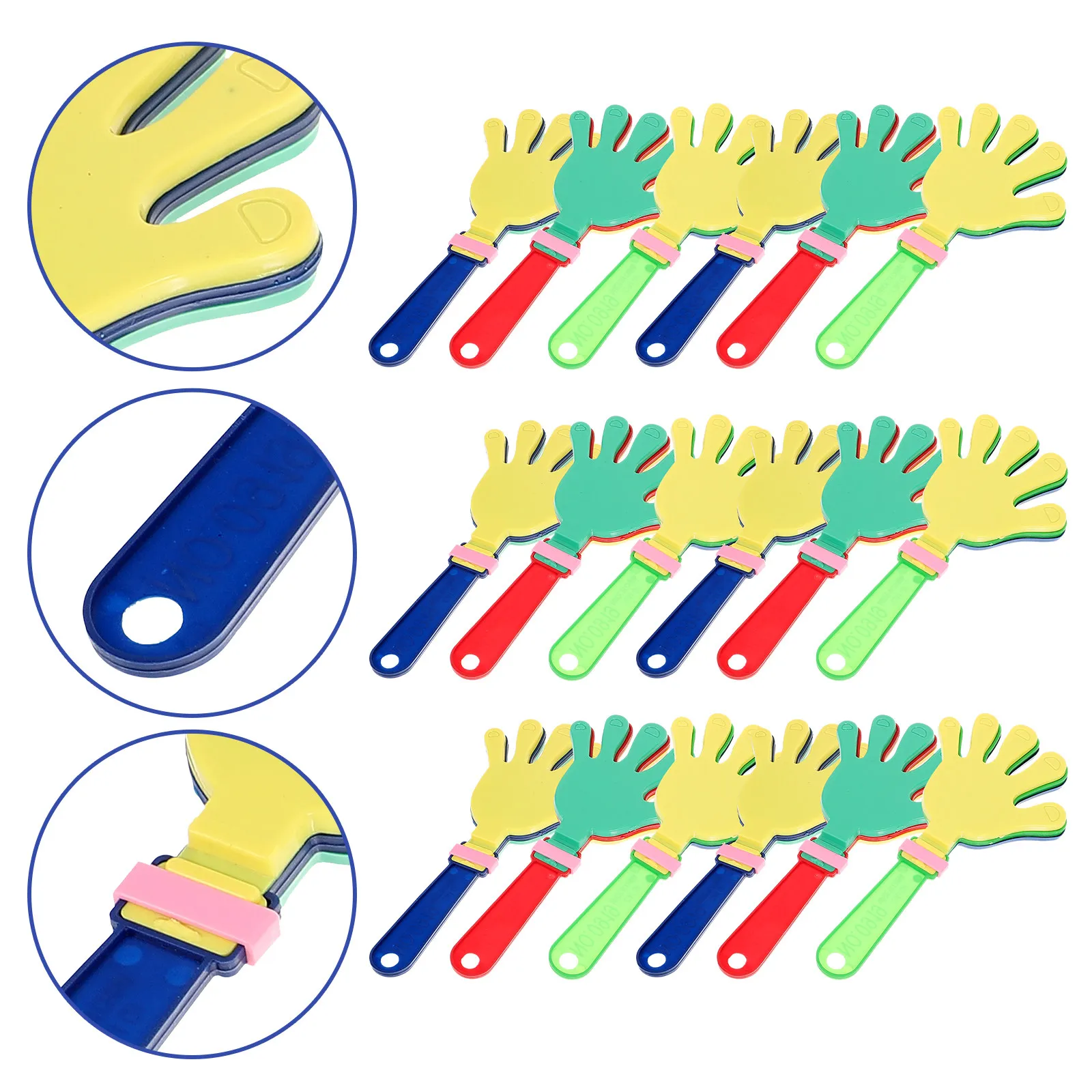24Pcs Hand Clappers Plastic Noisemakers Party Favor Accessories Kids Birthday Celebration Concert Hand Clappers
24Pcs Hand Clappers Plastic Noisemakers Party Favor Accessories Kids Birthday Celebration Concert Hand Clappers