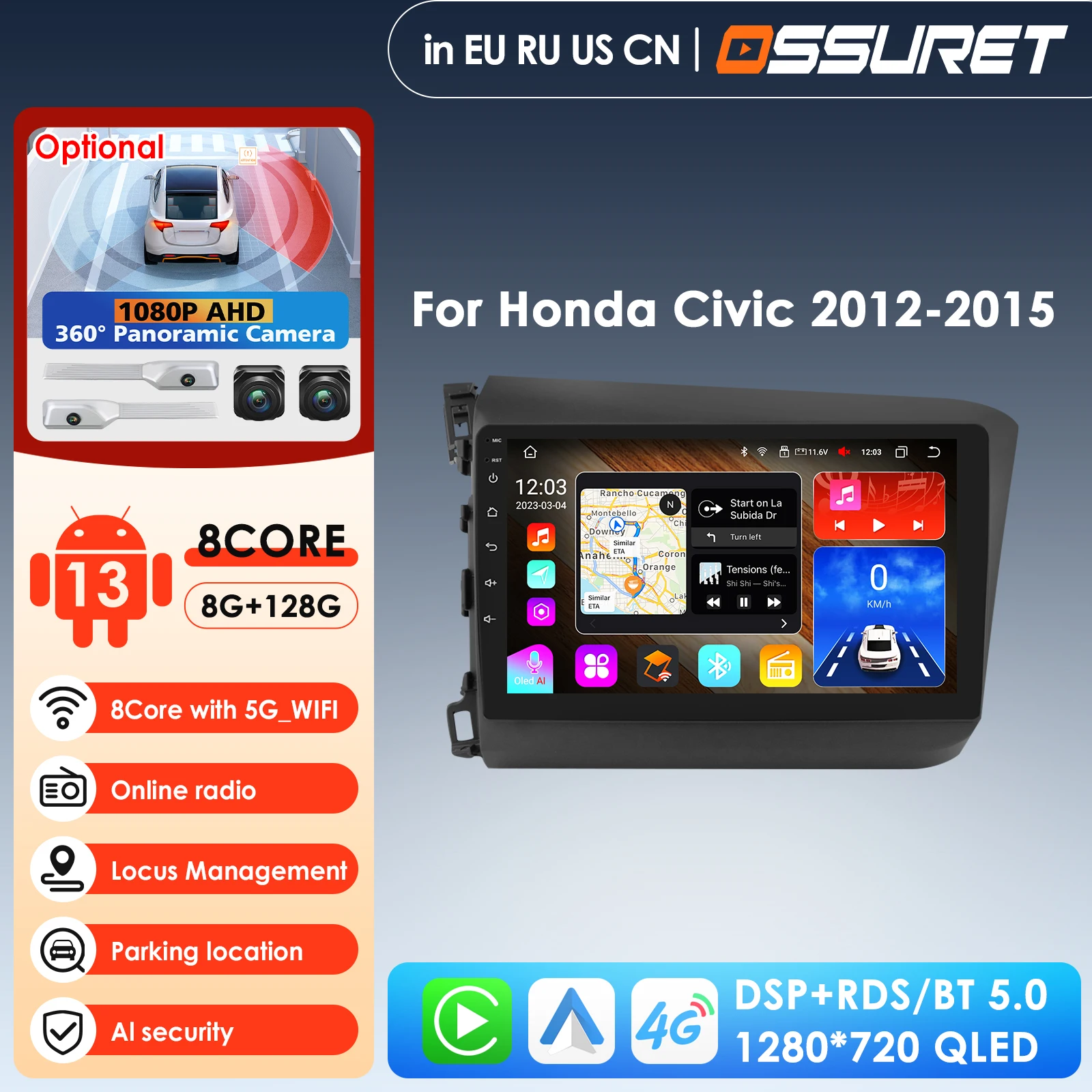 Stereo 9'' 7862 Car Intelligent Screen Android Car Radio for Honda Civic 2012 2013 2014 2015 Navigation GPS Carplay Auto 4G WIFI
Stereo 9'' 7862 Car Intelligent Screen Android Car Radio for Honda Civic 2012 2013 2014 2015 Navigation GPS Carplay Auto 4G WIFI