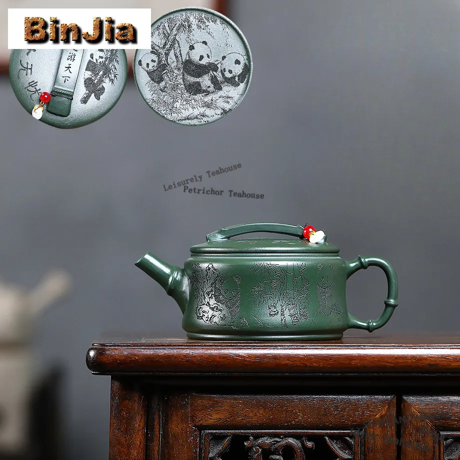 330ml Aesthetic Yixing Purple Clay Teapots Handmade Panda Large Diameter Pot Raw Ore Dark Green Mud Kettle Zisha Tea Set Gifts
330ml Aesthetic Yixing Purple Clay Teapots Handmade Panda Large Diameter Pot Raw Ore Dark Green Mud Kettle Zisha Tea Set Gifts