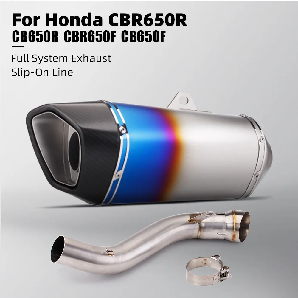 Slip-on For CBR650R CBR650F CB650F Motorcycle Exhaust System Middle Link Pipe with Carbon Fiber Escape Muffler
Slip-on For CBR650R CBR650F CB650F Motorcycle Exhaust System Middle Link Pipe with Carbon Fiber Escape Muffler