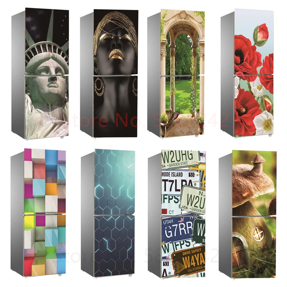 Vinyl Fridge Stickers Full Door Cover Woman Flower Self-adhesive Refrigerator Wallpaper Kitchen Food Plants Poster Double Decals 
Vinyl Fridge Stickers Full Door Cover Woman Flower Self-adhesive Refrigerator Wallpaper Kitchen Food Plants Poster Double Decals
