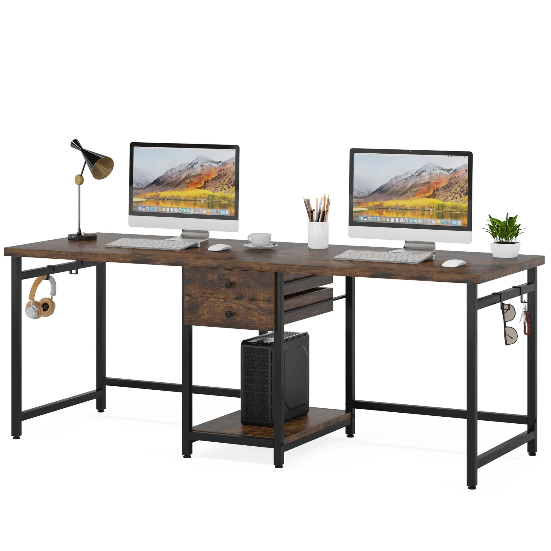 78.74’’ Two Person Desk with 2 Drawers, Long Double Computer Desk Gaming Table
78.74’’ Two Person Desk with 2 Drawers, Long Double Computer Desk Gaming Table