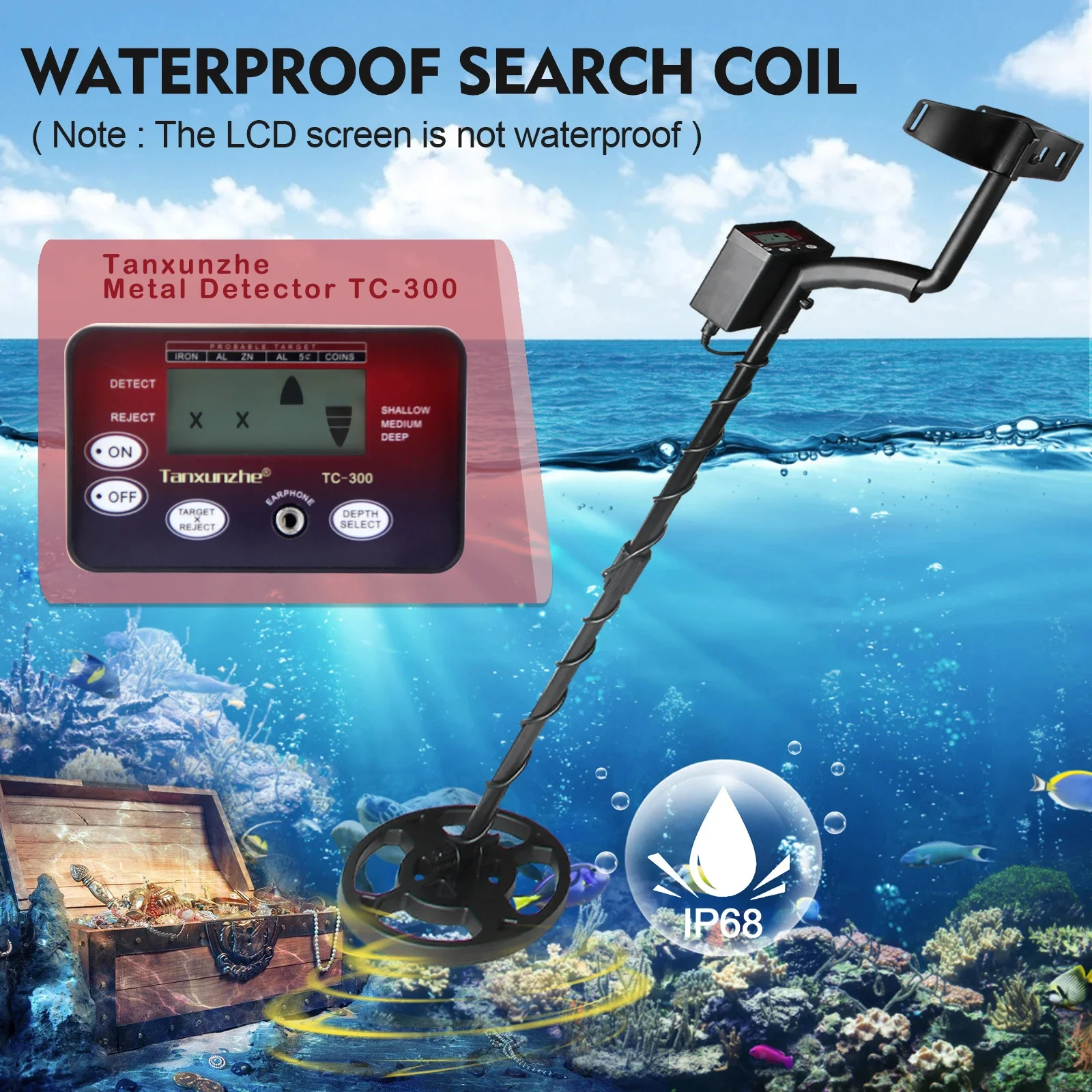 TC-300 Underground Metal Detector Portable Treasure Hunter Hot Selling Metal High Sensitivity IP68 Waterproof Gold Detector
TC-300 Underground Metal Detector Portable Treasure Hunter Hot Selling Metal High Sensitivity IP68 Waterproof Gold Detector