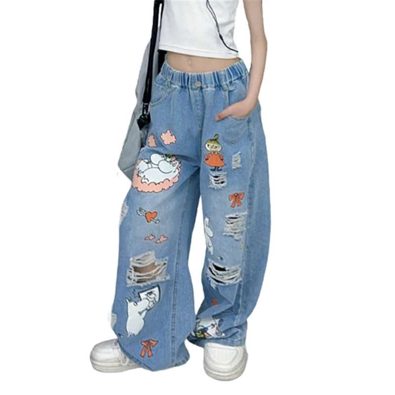 Kids Stylish Stretchy Cartoon Print Ripped Jeans Destroyed Hole for Tweens Girl High Street Fashion Broken Denim Pants Age 5-14Y
Kids Stylish Stretchy Cartoon Print Ripped Jeans Destroyed Hole for Tweens Girl High Street Fashion Broken Denim Pants Age 5-14Y