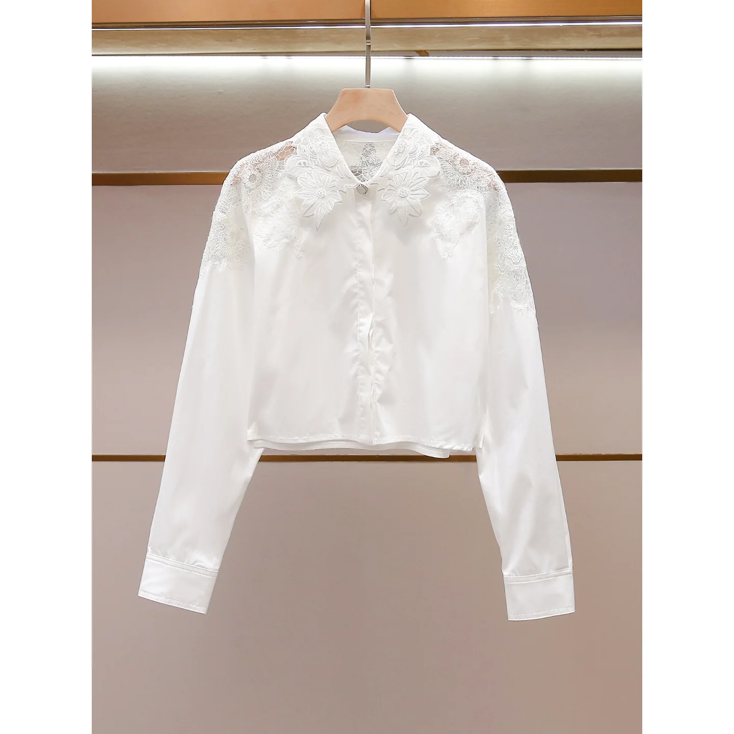 High-End Women's White Lace Hollow out Hook Design Shirt Spring Summer New Style Loose Fit Long Sleeve Commute Style Top
High-End Women's White Lace Hollow out Hook Design Shirt Spring Summer New Style Loose Fit Long Sleeve Commute Style Top