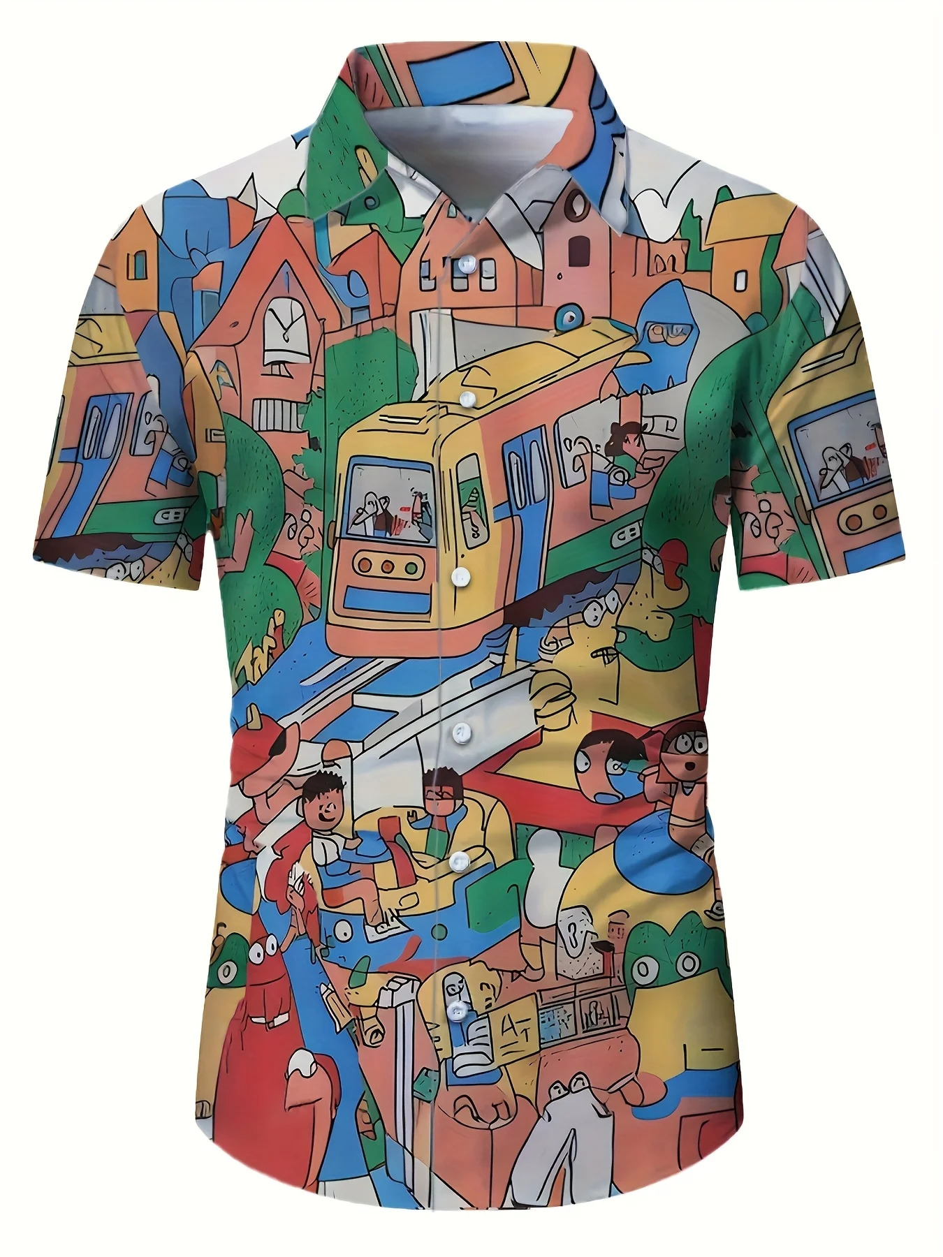 Men's cartoon anime world pattern print shirt Soft breathable quick-drying casual short-sleeved button-down shirt
Men's cartoon anime world pattern print shirt Soft breathable quick-drying casual short-sleeved button-down shirt