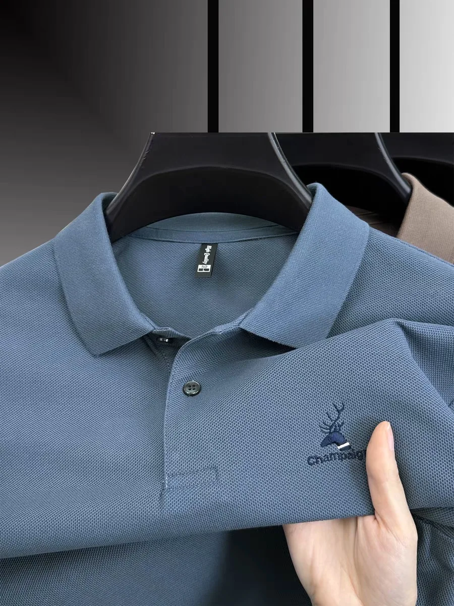 High quality 100% cotton long sleeve polo shirt men's 2024 autumn new luxury fashion deer head embroidery Korean casual T-shirt
High quality 100% cotton long sleeve polo shirt men's 2024 autumn new luxury fashion deer head embroidery Korean casual T-shirt