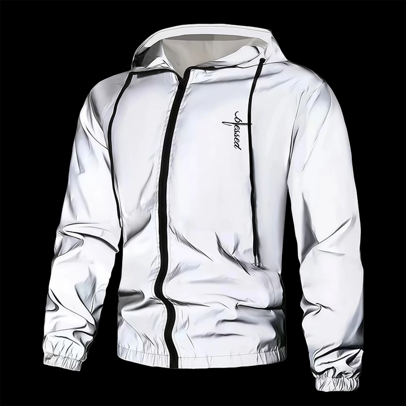 Men's Reflective Jacket Full Zip Casual Coat Spring Autumn Polyester Lined Outerwear Lightweight Windproof Safety Workwear Ou
Men's Reflective Jacket Full Zip Casual Coat Spring Autumn Polyester Lined Outerwear Lightweight Windproof Safety Workwear Ou