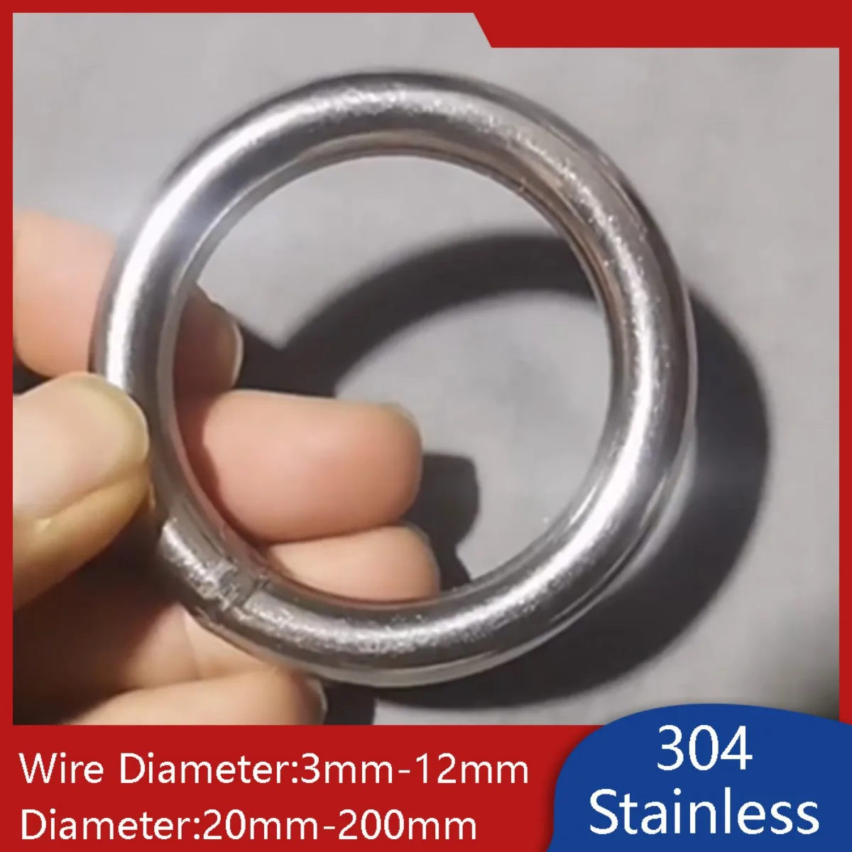 304 Stainless Steel Heavy Duty O Ring Solid Metal Welded Round Rings 20mm-200mm Out Diameter 3mm-12mm Wire Diameter
304 Stainless Steel Heavy Duty O Ring Solid Metal Welded Round Rings 20mm-200mm Out Diameter 3mm-12mm Wire Diameter