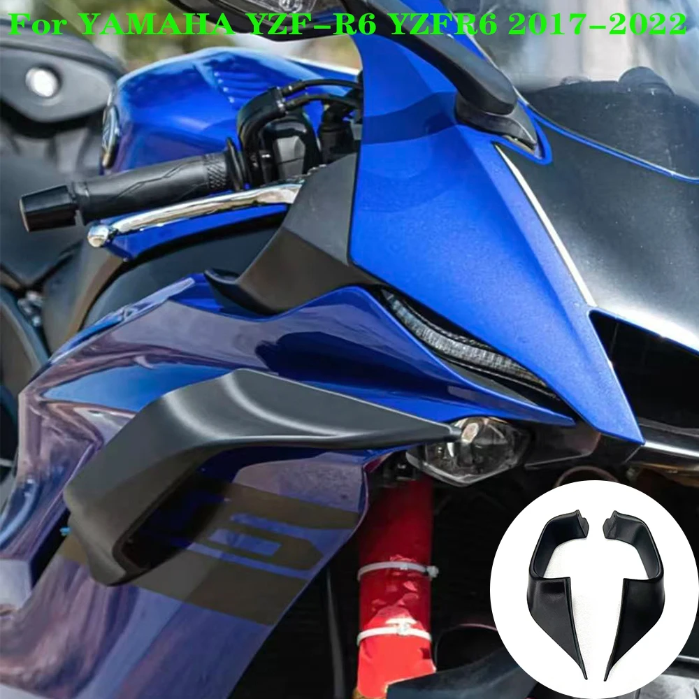 For YAMAHA YZF-R6 YZFR6 2017-2022 Motorcycle Front Fixed Wing Spoiler Aerodynamic aileron Side Winglets windshield wing Fairing
For YAMAHA YZF-R6 YZFR6 2017-2022 Motorcycle Front Fixed Wing Spoiler Aerodynamic aileron Side Winglets windshield wing Fairing