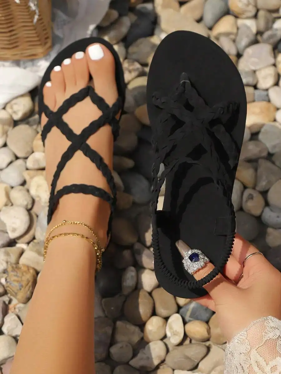 2025 Women's Summer New Leather Square Toe Flat Plus Size Sandals, Casual Fashion Square Toe Black Slide Sandals
2025 Women's Summer New Leather Square Toe Flat Plus Size Sandals, Casual Fashion Square Toe Black Slide Sandals
