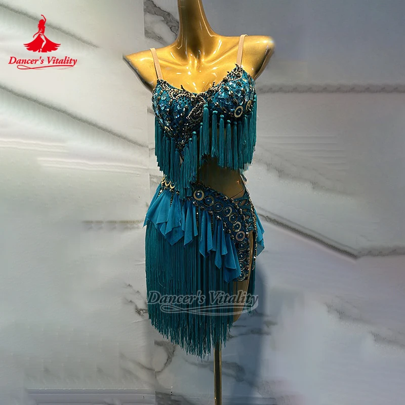 The New Style Adult&Teenagers Rumba Samba Jive Vogue Tassels Dresses Custom Women Latin Sexy Contest Outfit Dancer's Vitality
The New Style Adult&Teenagers Rumba Samba Jive Vogue Tassels Dresses Custom Women Latin Sexy Contest Outfit Dancer's Vitality